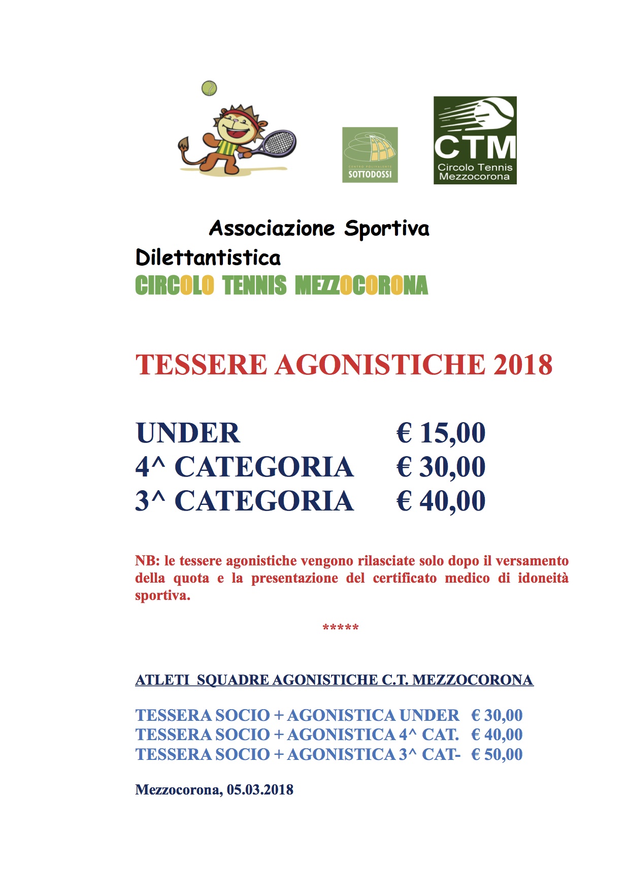 TESSERE AGONISTICHE