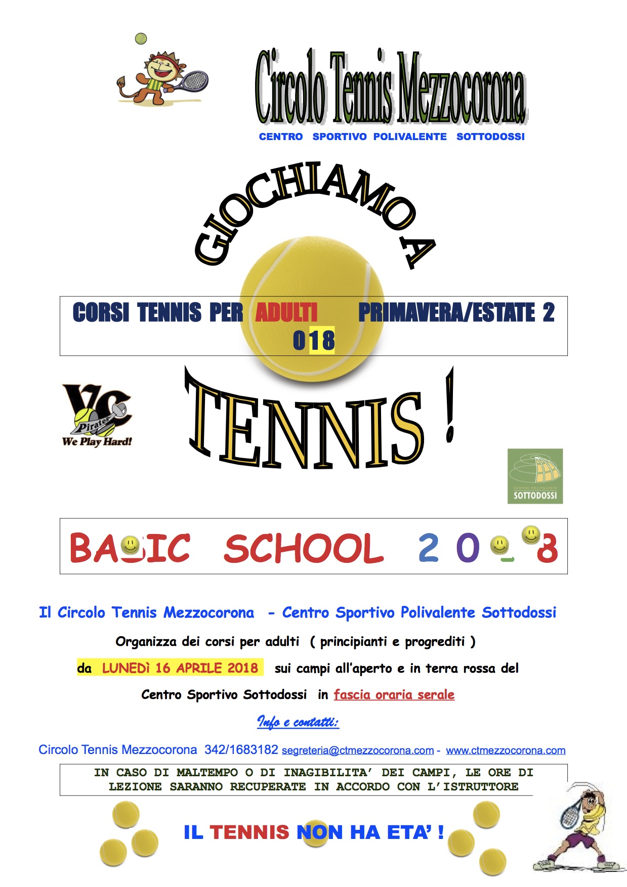 corso tennis adulti