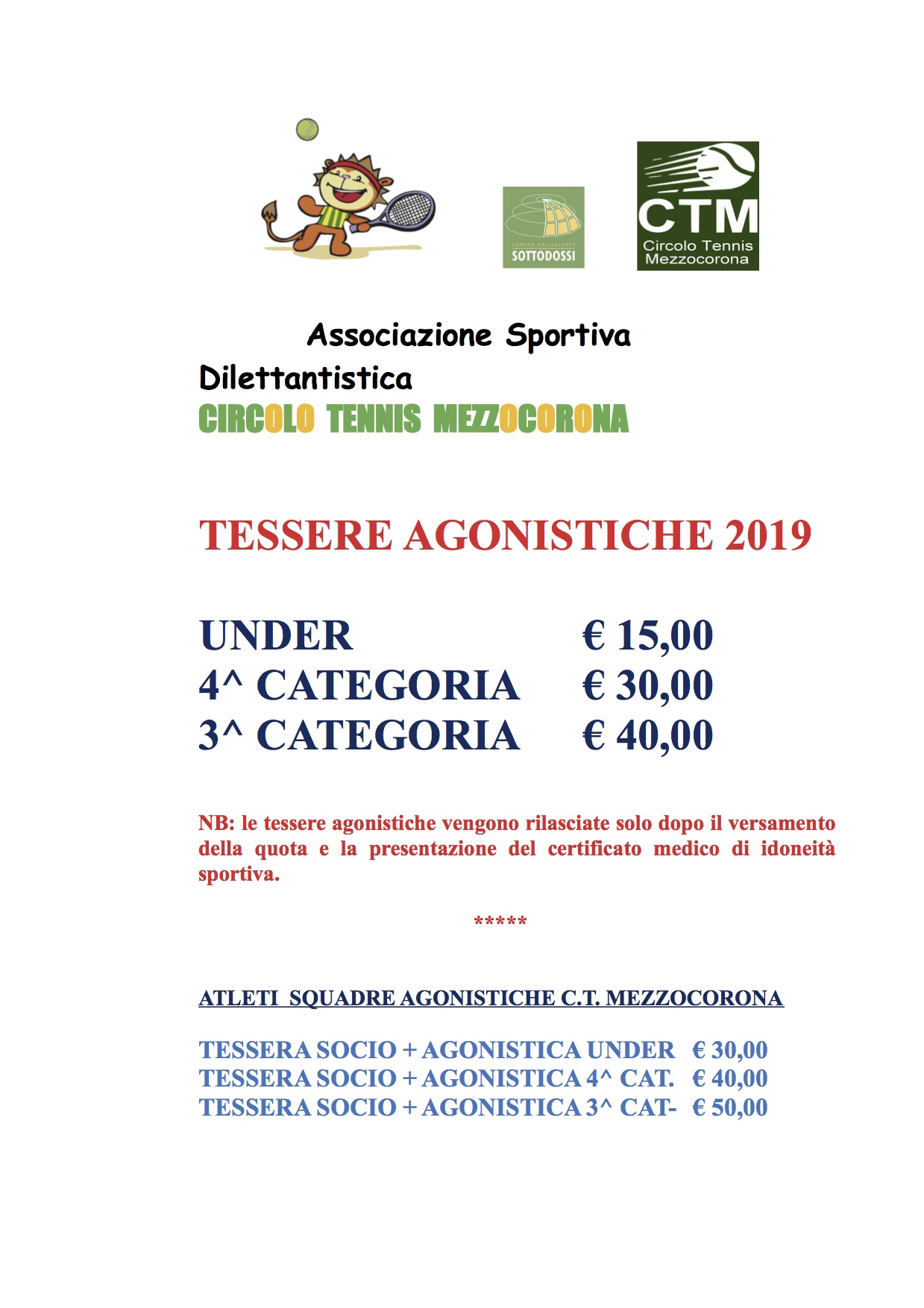 TESSERE AGONISTICHE