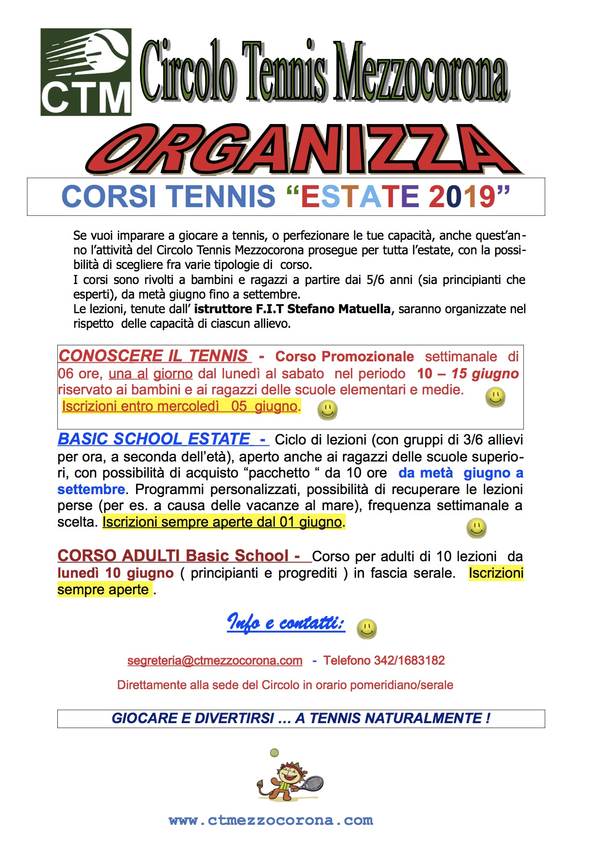 CORSI ESTIVI 2012