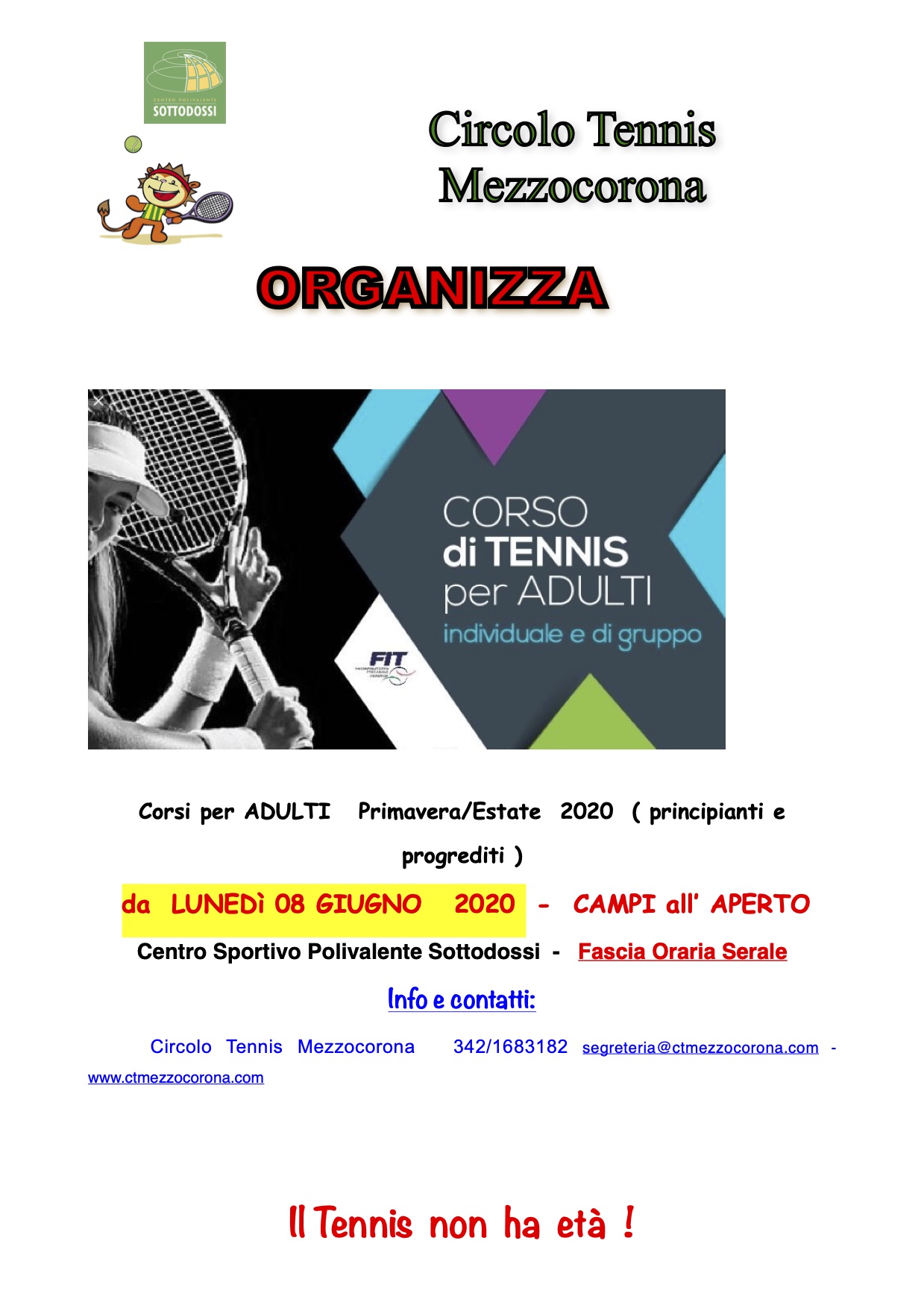 corso tennis adulti